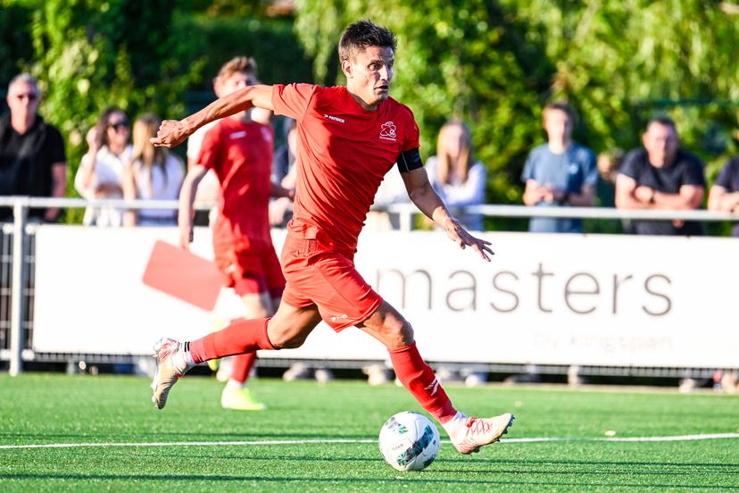 Essevee's Jelle Vossen pictured in action during a friendly soccer match between KSK Beveren-Leie and SV Zulte-Waregem, Wednesday 11 June 2025, in Beveren-Leie, in preparation of the upcoming 2025-2026 season. BELGA PHOTO TOM GOYVAERTS