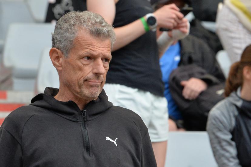 coach Jacques Borlee pictured during the Belgian athletics championships, Sunday 30 June 2024 in Brussels. For several Belgian athletes, these Belgian Championships are the last opportunity to achieve a qualification for the 2024 Paris Olympic Games. BELGA PHOTO JILL DELSAUX