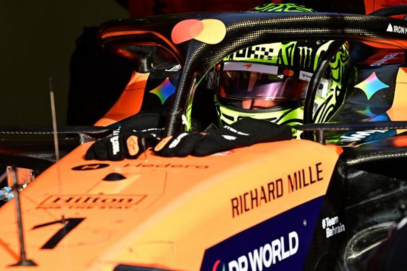 McLaren's British driver Lando Norris during sits in his car during the first day of the Formula One pre-season testing at the Bahrain International Circuit in Sakhir on February 11, 2026.   Giuseppe CACACE / AFP