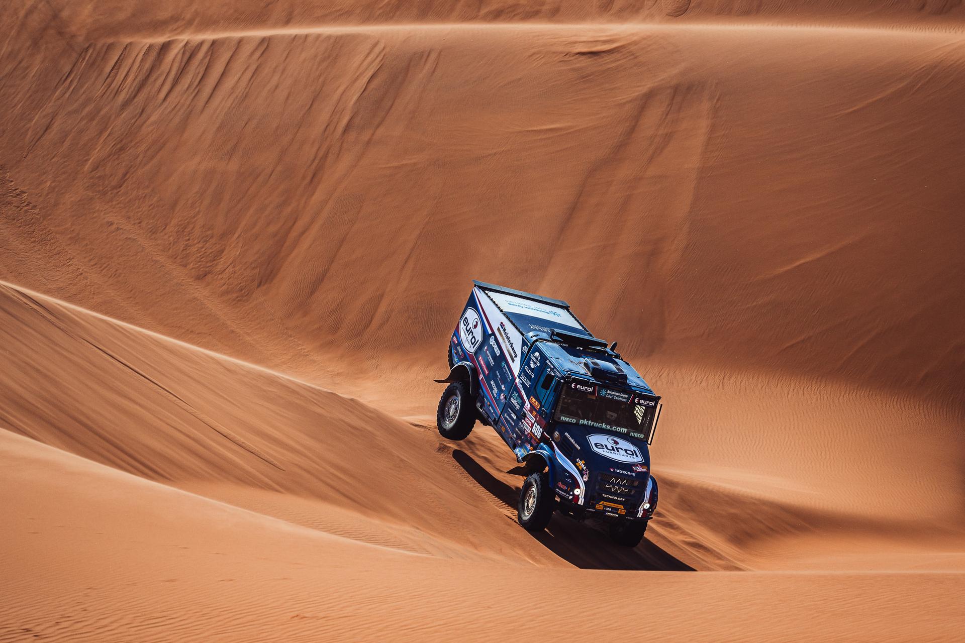 ATTENTION EDITORS - HAND OUT PICTURES - EDITORIAL USE ONLY - MANDATORY CREDIT: 'EUROL RALLYSPORT'  Hand out picture released by Eric Dupain shows Martin Van Den Brink, Peter Willemsen and Rijk Mouw during stage 9 of the 2026 Dakar rally race in Wadi ad-Dawasir, Saudi Arabia on Tuesday 13 January 2026.  *** Belga and Belga Editorial Board decline all responsibility regarding the content of this picture. *** PHOTO HAND OUT - EUROL RALLYSPORT