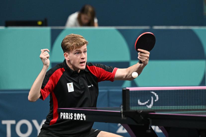 Laurens Devos earns his ticket to the men's para table tennis singles final at the Paris Paralympic Games, in class 9, on September 7, 2024, Paris, France. Photo by Tomas Stevens/ABACAPRESS.COM - ***BELGIUM ONLY***