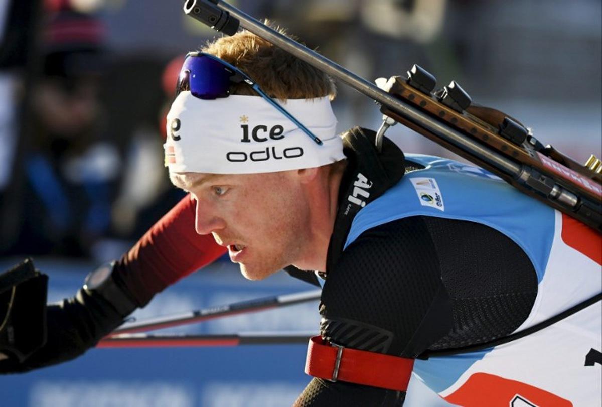 Sivert Guttorm Bakken of Norway competes during the men's 4x7,5 km relay competition of the IBU World Cup Biathlon event in Kontiolahti, Finland on March 4, 2022.  Vesa Moilanen / Lehtikuva / AFP