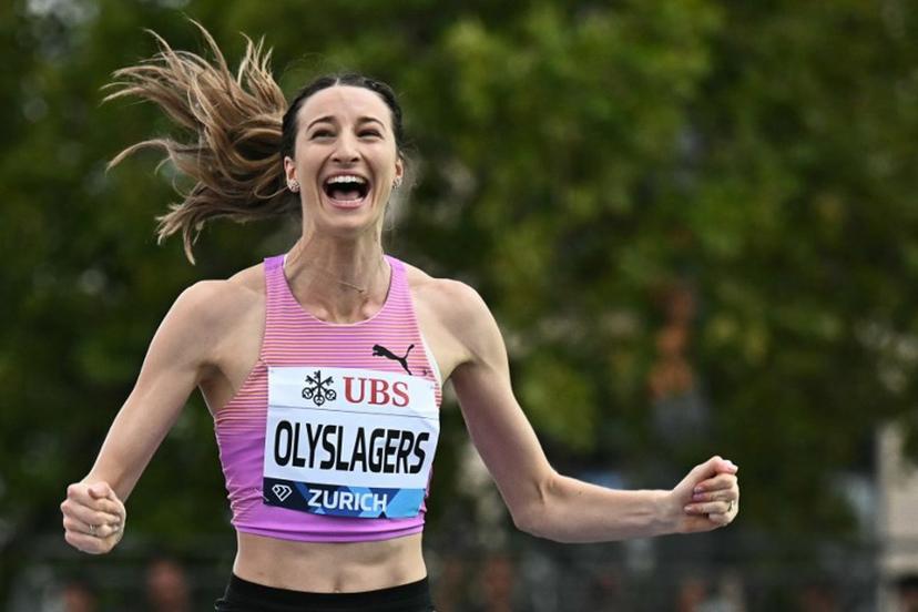 Australia's Nicola Olyslagers reacts as she competes in the women's high jump final of the World Athletics Diamond League athletics meeting "Weltklasse" at the Letzigrund stadium in Zurich, on August 27, 2025.  Fabrice COFFRINI / AFP