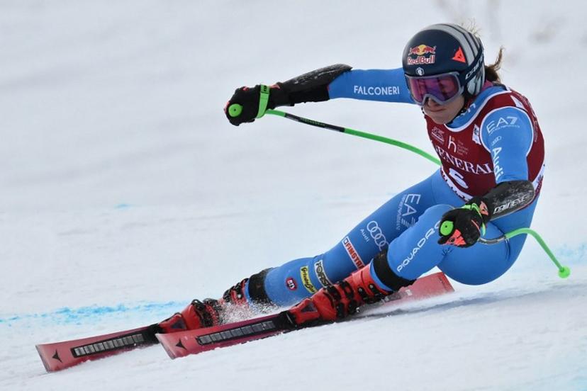 Italy's Sofia Goggia competes in the women's Super G event during the FIS Alpine Ski World Cup 2025-2026, in Val d'Isere, southwestern France, on December 21, 2025.  Jeff PACHOUD / AFP