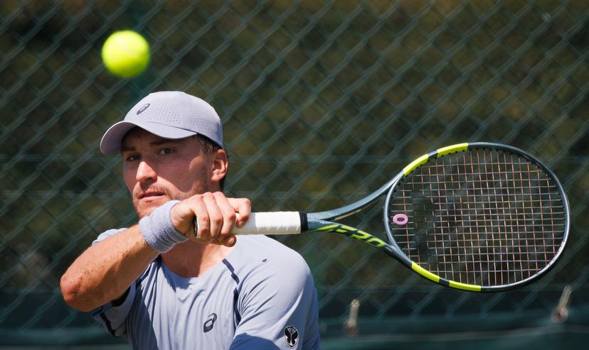 Belgian Raphael Collignon pictured in action during the afternoon training session the preparations ahead of the Wimbledon grand slam tennis tournament in London, Britain, Friday 26 June 2026. The main tournament is starting on Monday 29th June. BELGA PHOTO BENOIT DOPPAGNE