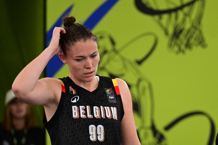 Ine Joris pictured during a game between Germany and Belgium, a qualifying game in Pool D at the FIBA 3x3 Europe Cup, on Friday 11 September 2026 in Antwerp. BELGA PHOTO DIRK WAEM