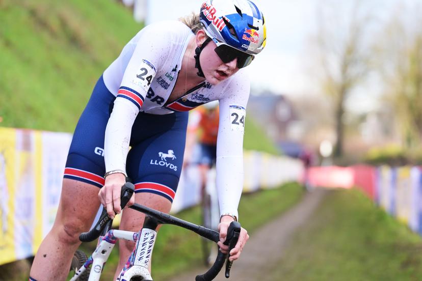 British Zoe Backstedt pictured in action during the elite women race at the UCI Cyclocross World Championships, on Saturday 31 January 2026, in Hulst, The Netherlands. BELGA PHOTO DAVID PINTENS