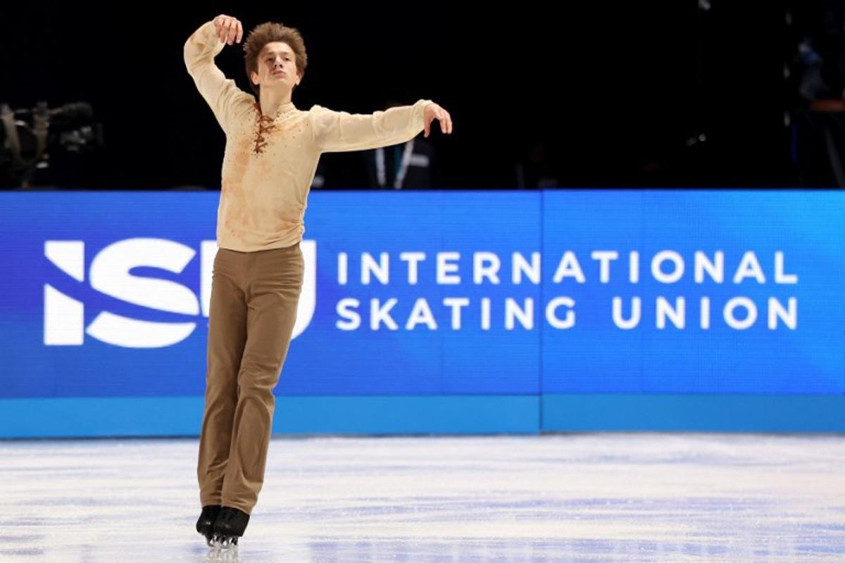 Belgium's Denis Krouglov competes in the Junior Men Free Skating at the ISU Grand Prix of Figure Skating Final in Nagoya on December 5, 2025.  PAUL MILLER / AFP