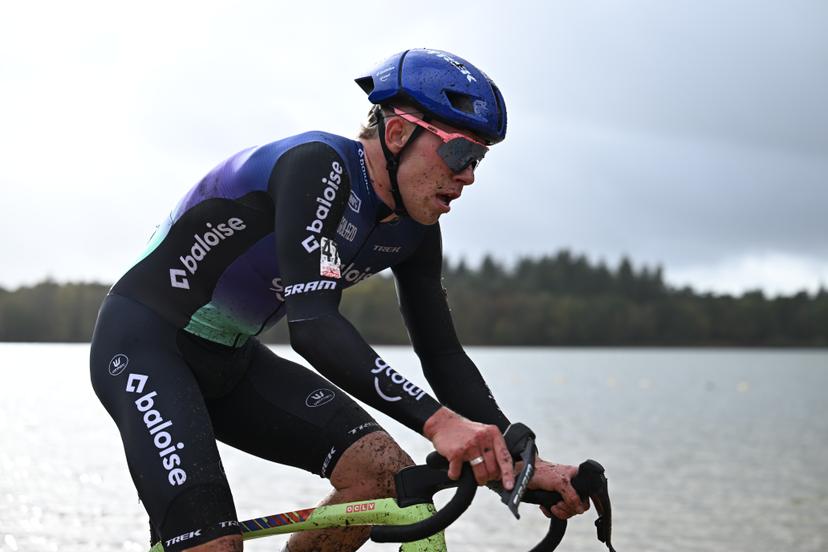 Dutch Pim Ronhaar pictured in action during the elite men's race of the Exact Cross, stage 3 (out of 7) in the Exact Cross cyclocross competition, in Heerde, on Saturday 25 October 2025. BELGA PHOTO DAVID PINTENS