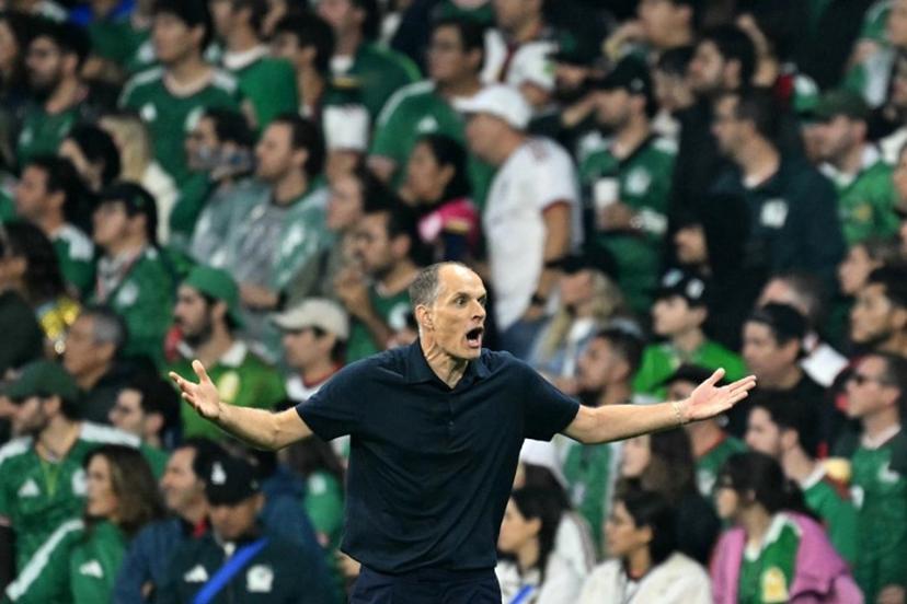 England's German head coach Thomas Tuchel gestures during the 2026 World Cup round of 16 football match between Mexico and England at the Mexico City Stadium in Mexico City on July 5, 2026.   Yuri CORTEZ / AFP