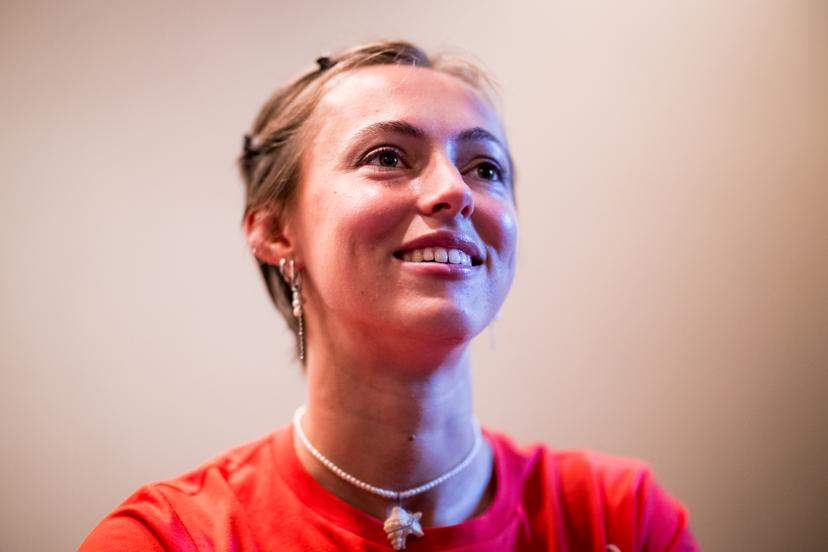Belgian Rani Rosius talks to the press during a press conference before the World Athletics Championships in Tokyo, Japan, on Thursday 11 September 2025. The outdoor Worlds are taking place from 13 to 21 September. BELGA PHOTO JASPER JACOBS