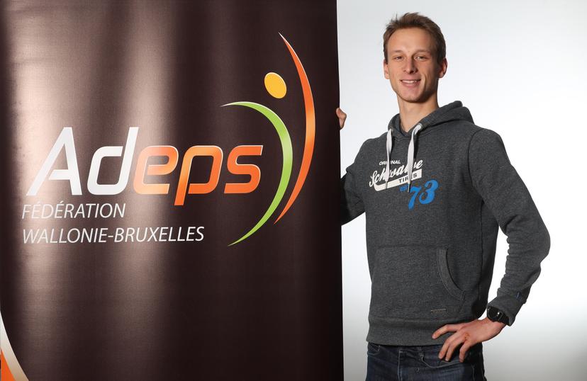 Martin Maes poses for the photographer at the presentation of sportswomen and -men with an elite sports contract of Adeps, the sports ministry of the Federation Wallonia - Brussels in on Tuesday 29 January 2019 in Brussels. BELGA PHOTO VIRGINIE LEFOUR