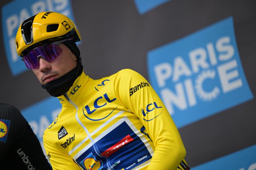 Spanish Juan Ayuso of Lidl-Trek pictured before the start of the fourth stage of 84th edition of the Paris-Nice cycling race, a race from Bourges to Uchon (195 km), on Wednesday 11 March 2026. BELGA PHOTO DAVID PINTENS