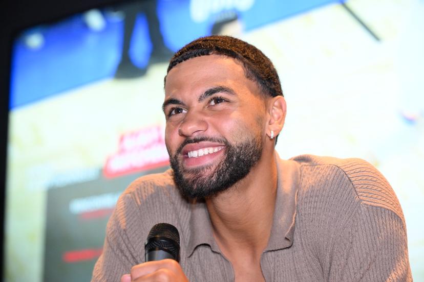 Belgian NBA player from Oklahoma City Ajay Mitchell picture during a meet and greet, Wednesday 22 July 2026 in Herstal. BELGA PHOTO JOHN THYS