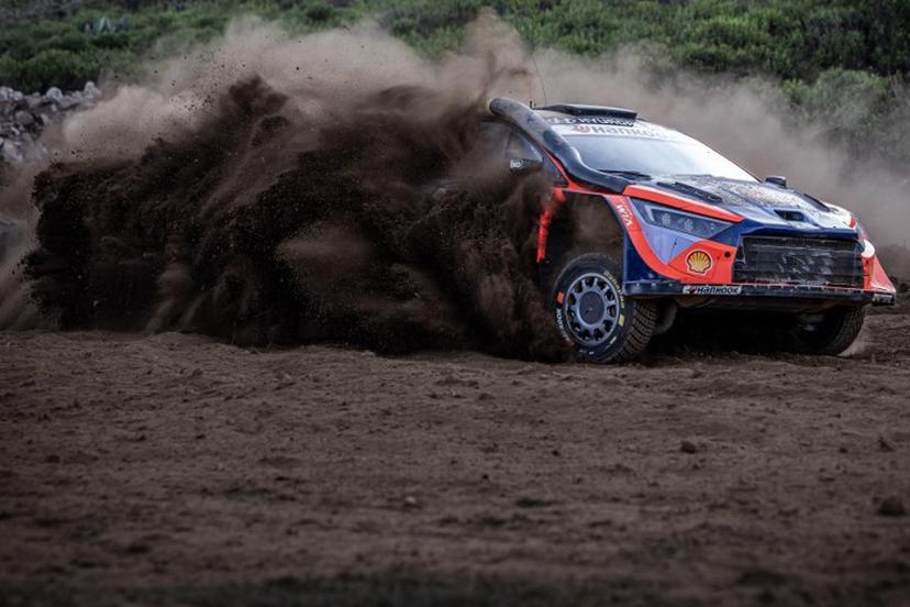 Hyundai Shell Mobis World Rally Team's Belgian driver Thierry Neuville steers his Hyundai i20 N Rally1 with Belgian co-driver Martijn Wydaeghe during the World Rally Championship (WRC) Safari Rally Kenya Special Stage 3 (SS3) in Gilgil on March 21, 2025.  Luis TATO / AFP