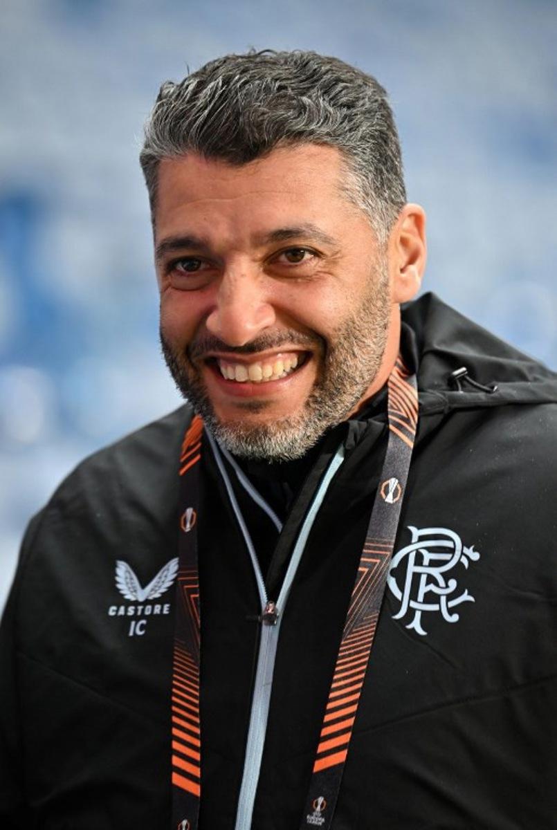 Rangers' Moroccan-Belgian assistant manager Issame Charai arrives ahead of the UEFA Europa League football match between Rangers and Royale Union Saint-Gilloise at the Ibrox Stadium in Glasgow on January 30, 2025.  ANDY BUCHANAN / AFP