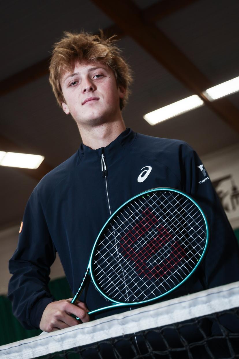 Belgian tennis player Jack Loge poses for the photographer at a press conference of Tennis Padel Pickleball Wallonie-Bruxelles, in Huy, on Friday 19 December 2025. BELGA PHOTO BRUNO FAHY