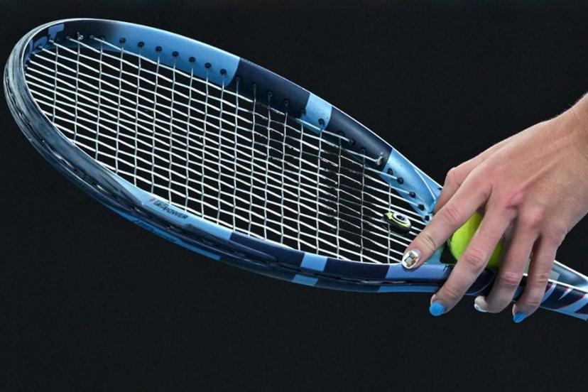 Czech Republic's Nikola Bartunkova serves against Belgium's Elise Mertens during their women's singles match on day seven of the Australian Open tennis tournament in Melbourne on January 24, 2026.  Paul Crock / AFP