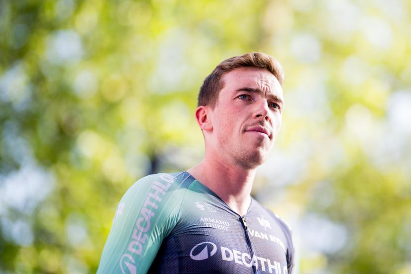Belgian Stan Dewulf of Decathlon CMA CGM Team pictured during the team presentation ahead of the Baloise Belgium Tour cycling race, in Scherpenheuvel-Zichem, Tuesday 16 June 2026. The Baloise Belgium Tour takes place from 17 to 21 June. BELGA PHOTO JASPER JACOBS