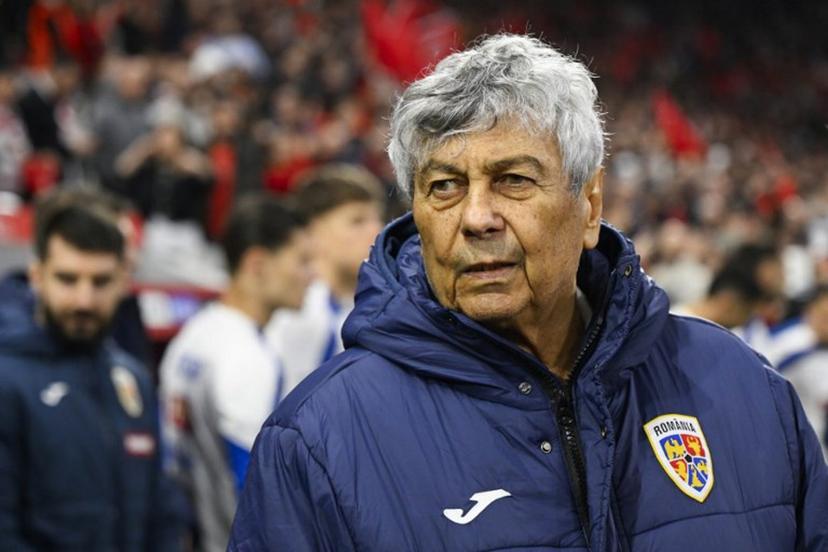 Romania's headacoach Mircea Lucescu looks on ahead of the play-off FIFA World Cup 2026 European qualification knockout semi-final football match between Turkey and Romania at Besiktas Park stadium, in Istanbul on March 26, 2026.  YASIN AKGUL / AFP
