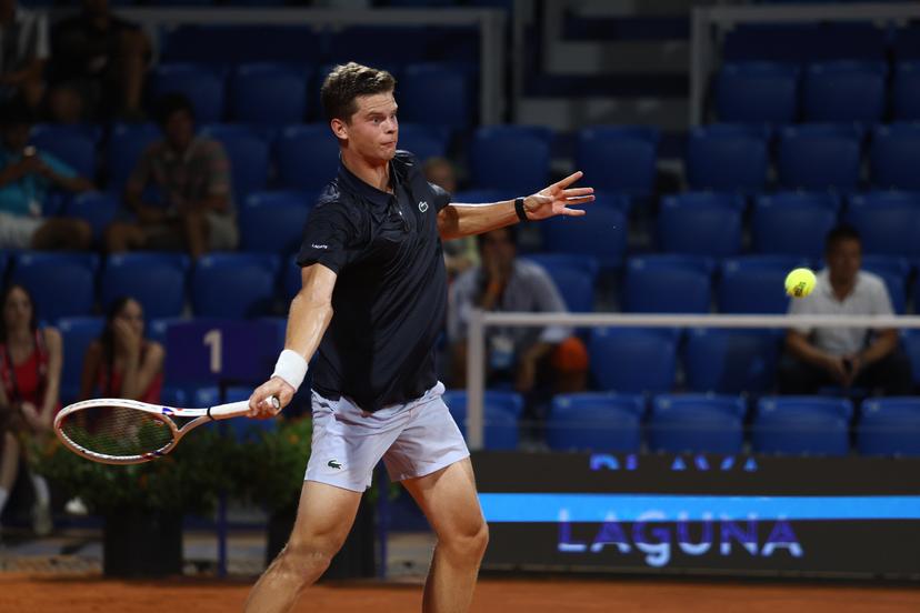 Alexander Blockx of Belgium competes during the first round match against Titouan Droguet of France at the ATP Croatia Open Umag at Stadium "Goran Ivanisevic" on July 14, 2026. in Umag, Croatia. Photo: Srecko Niketic/PIXSELL BELGIUM ONLY