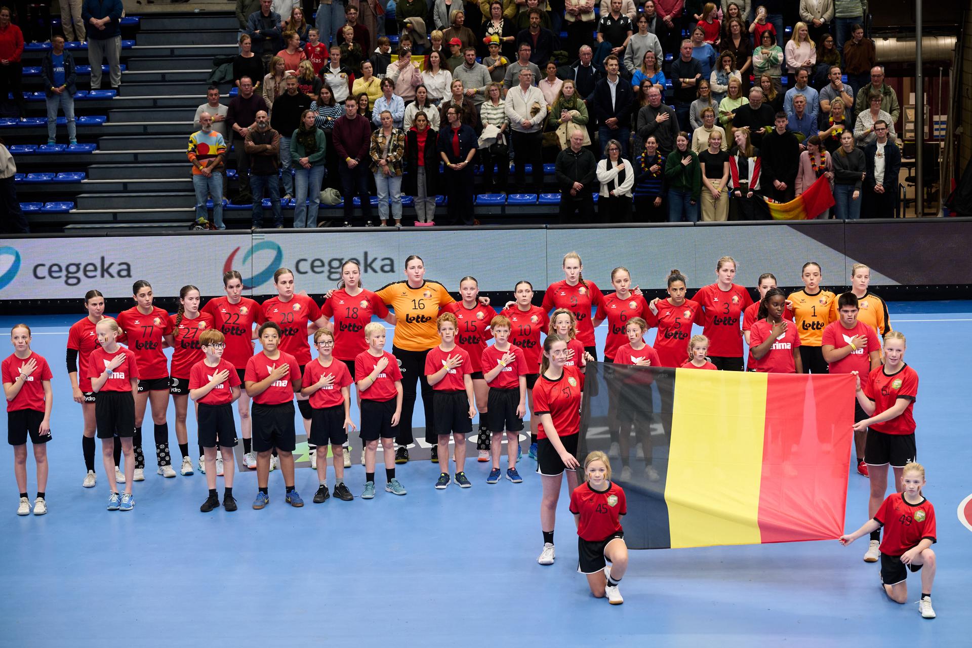 ATTENTION EDITORS - HANDOUT PICTURES - EDITORIAL USE ONLY MANDATORY CREDIT ALAIN DECAMPS This handout picture, released by Alain Decamps on Wednesday 21 October 2026 shows Belgian players during the World Championship 2027 Qualifier between Belgium and Lithuania, in Hasselt. Belga and Belga editorial board decline all responsability regarding the content of this picture. PHOTO ALAIN DECAMPS