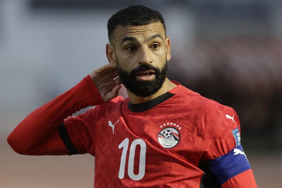 Egypt's forward #10 Mohamed Salah looks on during the FIFA World Cup 2026 Africa qualifier football match between Djibouti and Egypt at the Larbi Zaouli Stadium in Casablanca on October 8, 2025. Abdel Majid BZIOUAT / AFP