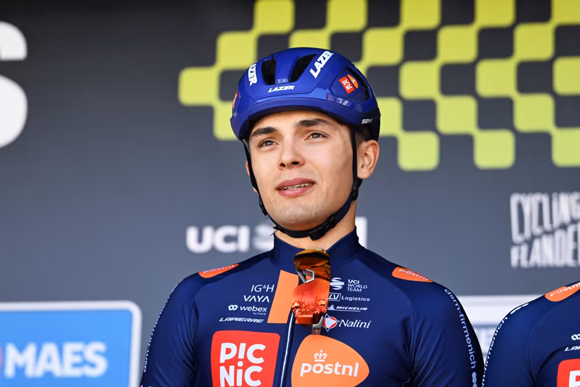 Czech Pavel Bittner of Team Picnic PostNL pictured at the start of the men's race of the 'Scheldeprijs' one day cycling event, 205,2km from Terneuzen, the Netherlands to Schoten, Belgium on Wednesday 08 April 2026. BELGA PHOTO MAARTEN STRAETEMANS