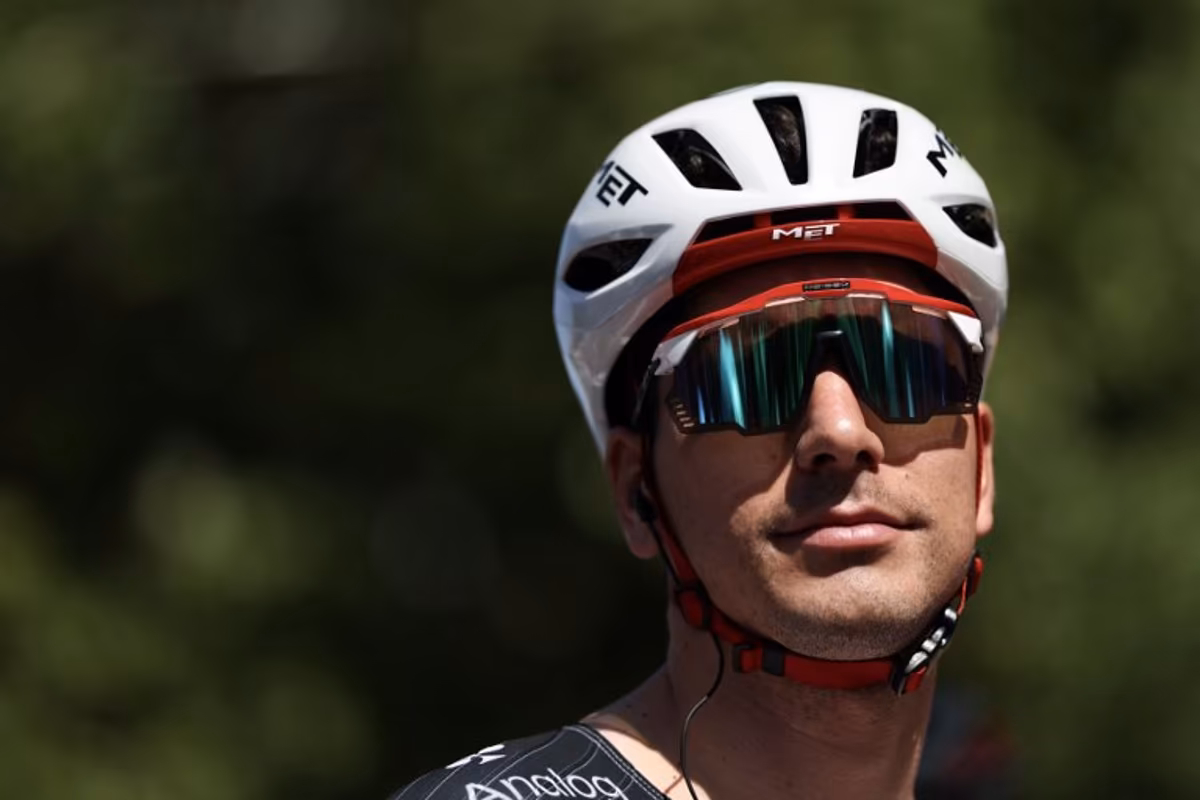 UAE Team Emirates XRG's Portuguese rider Joao Almeida awaits the start of the 2nd stage of the Tour Auvergne-Rhone-Alpes cycling race (formerly known as the Criterium du Dauphine), 234,3km between Saint-Martin-Le-Vinoux and Le Puy-en-Velay, in the French Alps, on June 8, 2026. Anne-Christine POUJOULAT / AFP