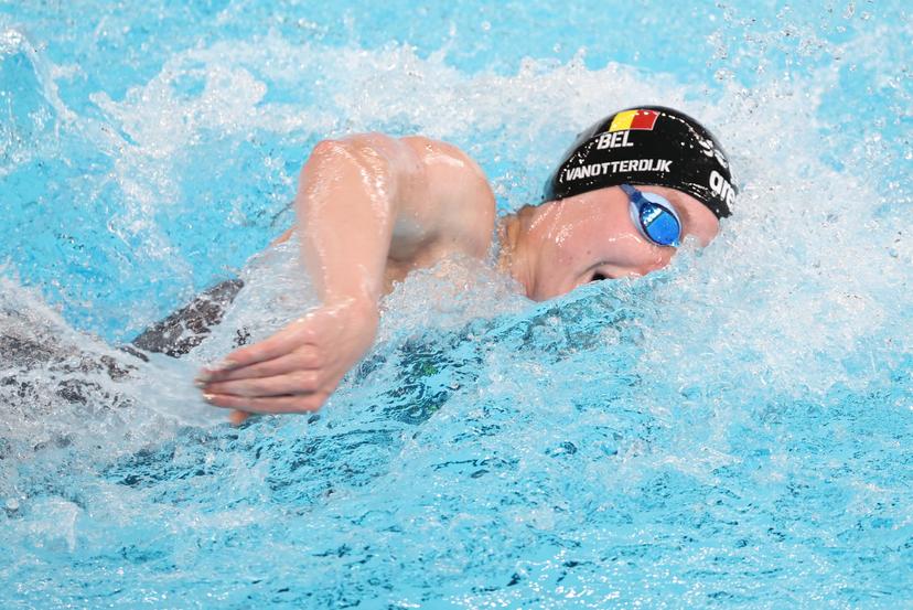 Belgian athlete Roos Vanotterdijk pictured in action at the semifinals of the Women's 100m Freestyle, at the European Aquatics Championships in Paris, France on Monday 10 August 2026. BELGA PHOTO VIRGINIE LEFOUR