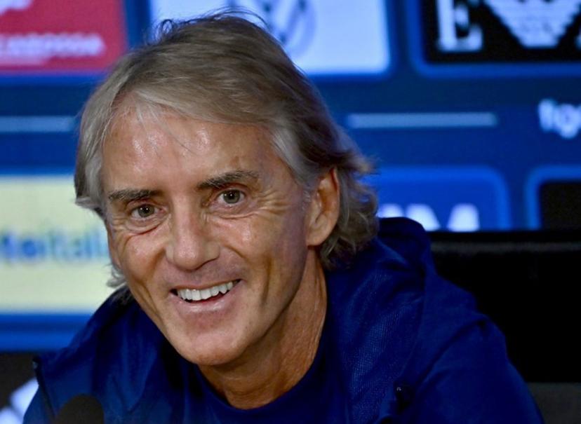 Italy's head coach Roberto Mancini gives a press conference ahead of Italy's UEFA Nations League football match against Belgium, in Coverciano, near Florence, on September 21, 2026. Filippo MONTEFORTE / AFP