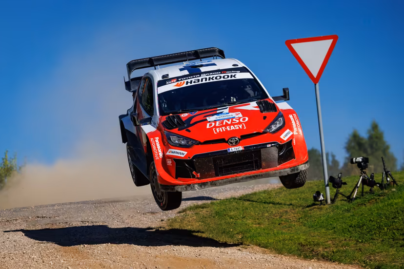 ATTENTION EDITORS - HAND OUT PICTURES - EDITORIAL USE ONLY - MANDATORY CREDIT 'Toyota Gazoo Racing' This handout picture, distributed by Eric Dupain, shows Finnish Sami Pajari and co-drive Marko Salminen during the WRC Estonia Rally 2026. PHOTO HANDOUT TOYOTA GAZOO RACING *** Belga and Belga Editorial Board decline all responsibility regarding the content of this picture. ***