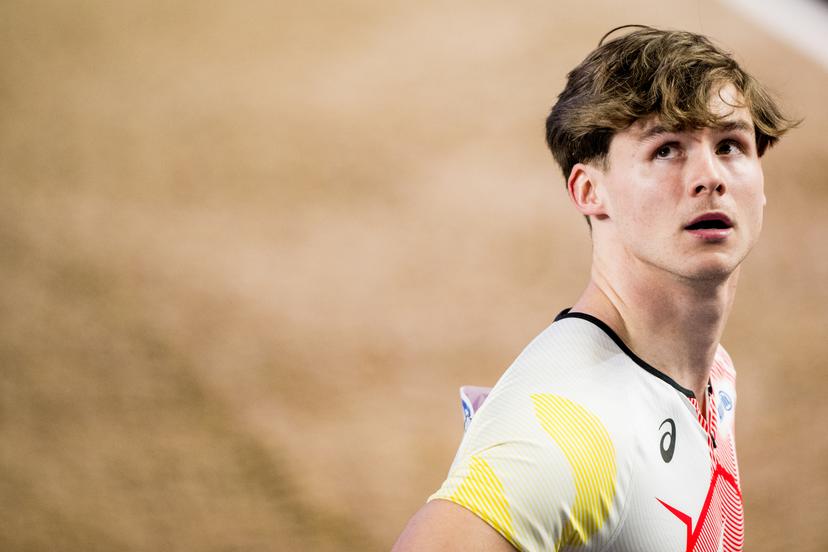 Belgian Jente Hauttekeete reacts after the 60m race of the men's Heptathlon competition, at the first day of the World Athletics Indoor Championship in Torun, Poland on Friday 20 March 2026. The championships take place from 20 to 22 March. BELGA PHOTO JASPER JACOBS