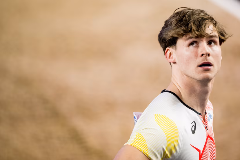 Belgian Jente Hauttekeete reacts after the 60m race of the men's Heptathlon competition, at the first day of the World Athletics Indoor Championship in Torun, Poland on Friday 20 March 2026. The championships take place from 20 to 22 March. BELGA PHOTO JASPER JACOBS