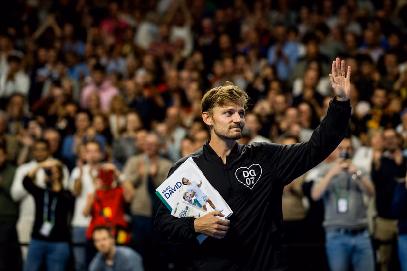 David Goffin of Belgium pictured during an award ceremony after the European Open ATP tennis tournament in Brussels, on Thursday 22 October. This year's edition of the tournament is taking place from 17 to 25 October BELGA PHOTO JASPER JACOBS