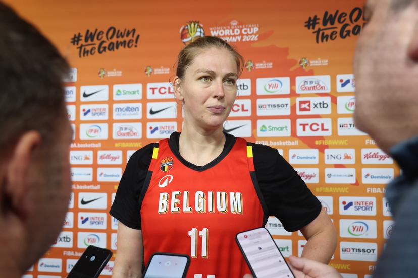 Belgium's Emma Meesseman talks to the press after a training session of Belgian national basketball team Belgian Cats, in Berlin, Germany on Thursday 3 September 2026. The FIBA Women's Basketball World Cup take place in Germany from 4 to 23 September 2026. BELGA PHOTO VIRGINIE LEFOUR