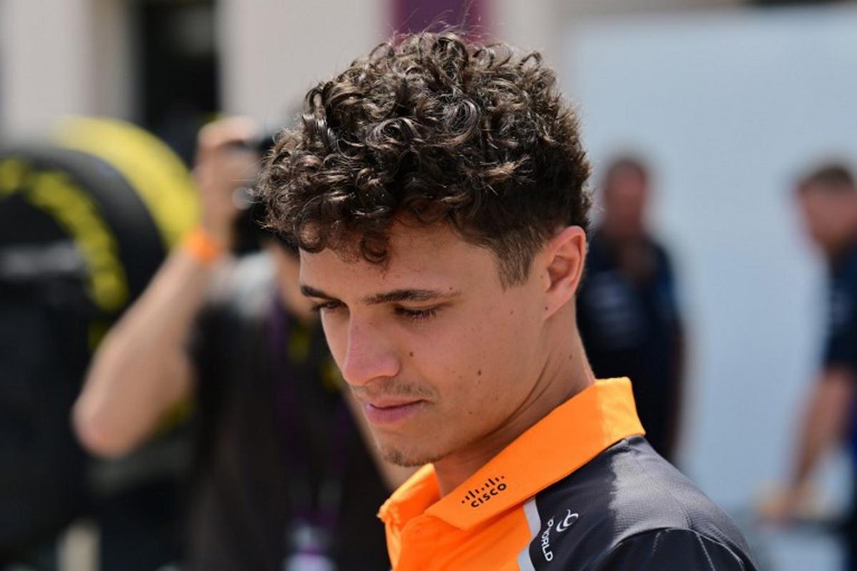 McLaren's British driver Lando Norris arrives for the first practice session ahead of the Bahrain Formula One Grand Prix at the Bahrain International Circuit in Sakhir on April 11, 2025. Andrej ISAKOVIC / AFP