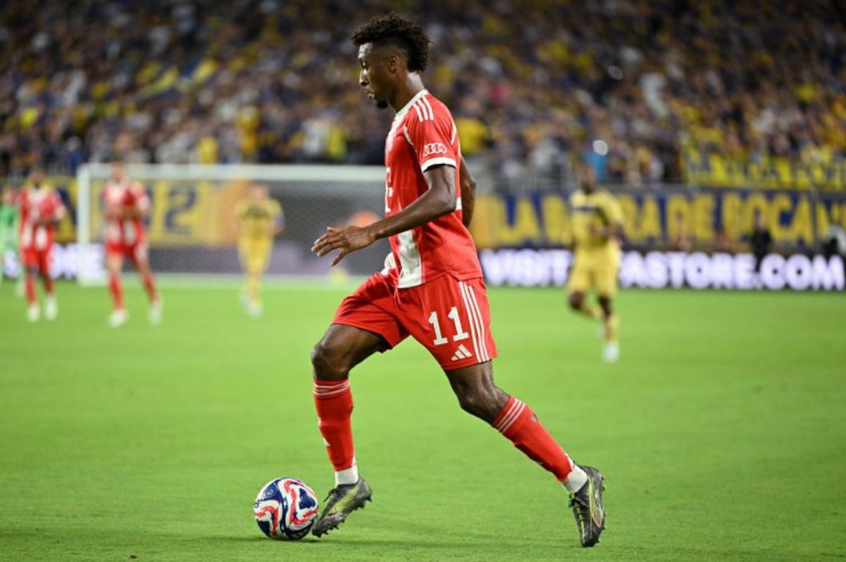 Bayern Munich's French forward #11 Kingsley Coman controls the ball during the FIFA Club World Cup 2025 Group C football match between Germany's Bayern Munich and Argentina's Boca Juniors at the Hard Rock stadium in Miami on June 20, 2025. PATRICIA DE MELO MOREIRA / AFP