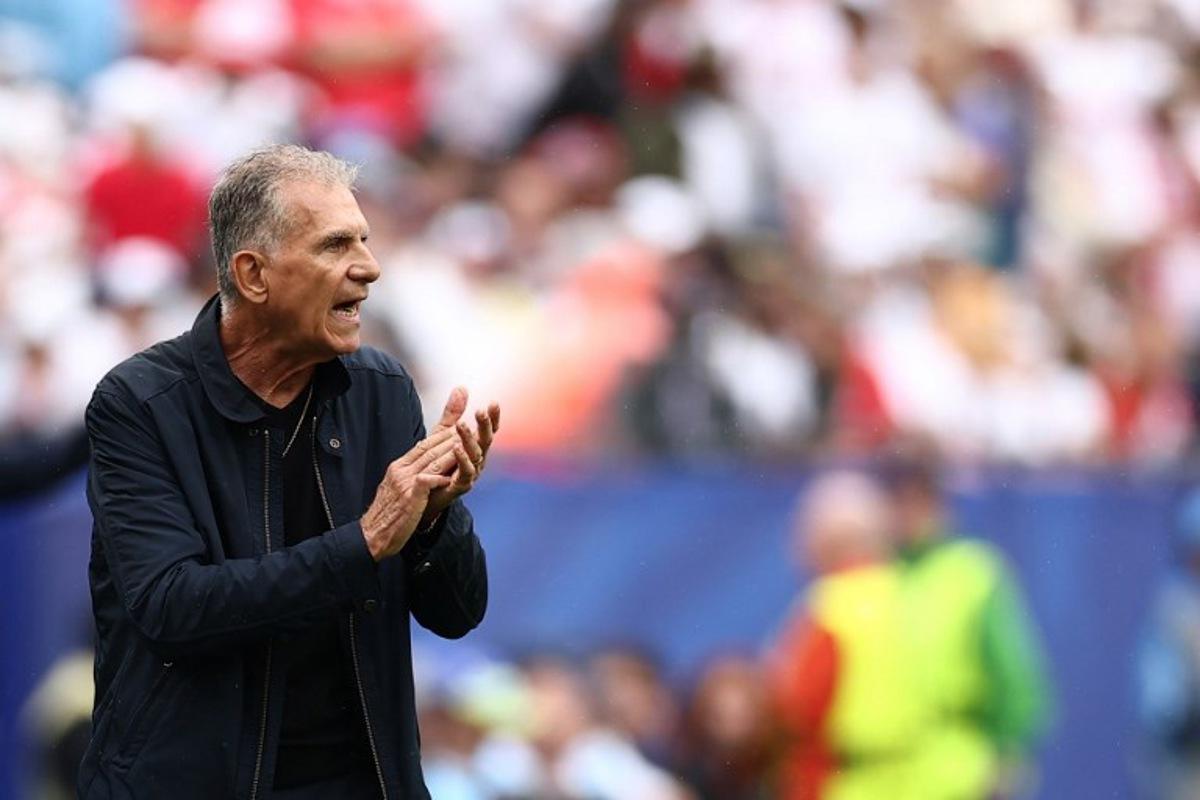 Ghana's Portuguese head coach Carlos Queiroz reacts during the 2026 World Cup Group L football match between England and Ghana at the Boston Stadium in Foxborough on June 23, 2026. CHARLY TRIBALLEAU / AFP
