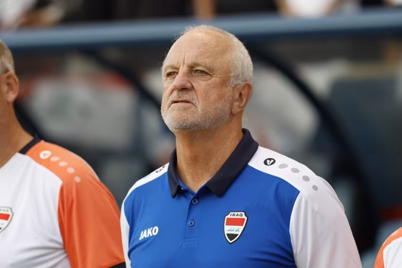 Iraq's Australian head coach Graham Arnold looks on during the international friendly football match between Iraq and Venezuela at SeatGeek Stadium in Bridgeview, Illinois on June 9, 2026. KAMIL KRZACZYNSKI / AFP