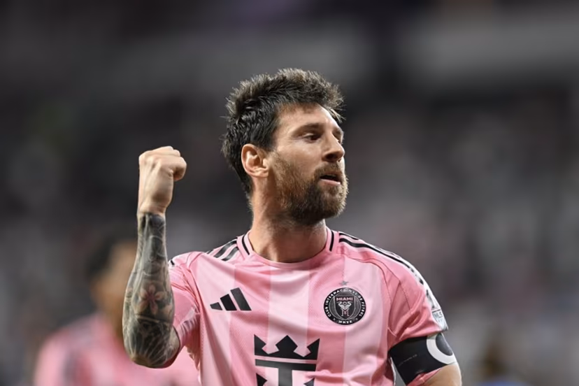 Inter Miami's Argentine forward #10 Lionel Messi reacts during the Major League Soccer (MLS) regular season football match between Inter Miami CF and CF Montreal at Nu Stadium in Miami, Florida, on August 29, 2026. CHANDAN KHANNA / AFP