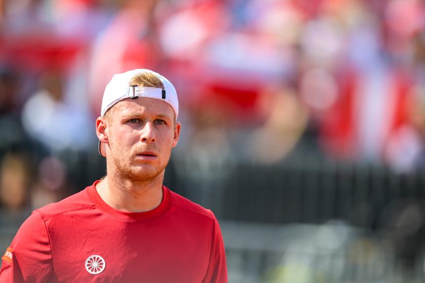 Belgian Gauthier Onclin pictured during a tennis match between Austrian Rodionov and Belgian Onclin, the first rubber in the tie between Austria and Belgium, qualifiers for the Davis Cup tournament, on Friday 18 September 2026 in Vienna, Austria. BELGA PHOTO DAVID PINTENS