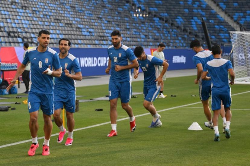 Iran's players take part in a training session at Carson Sports Park in Carson, California on June 14, 2026, on the eve of the 2026 World Cup football match between Iran and New Zealand. Patrick T. Fallon / AFP
