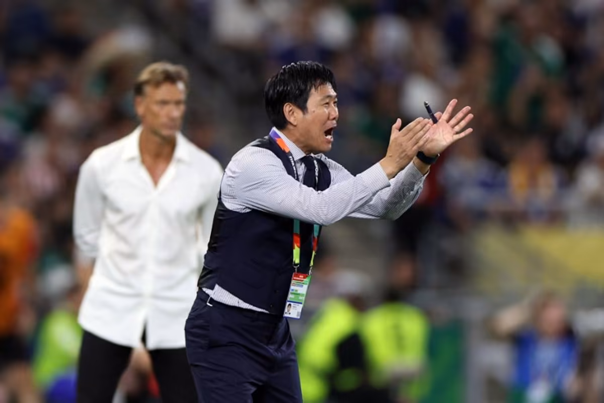Japan's head coach Hajime Moriyasu reacts from the sidelines during the 2026 World Cup Group F football match between Tunisia and Japan at the Monterrey Stadium in Guadalupe, Mexico, on June 20, 2026. Julio Cesar AGUILAR / AFP