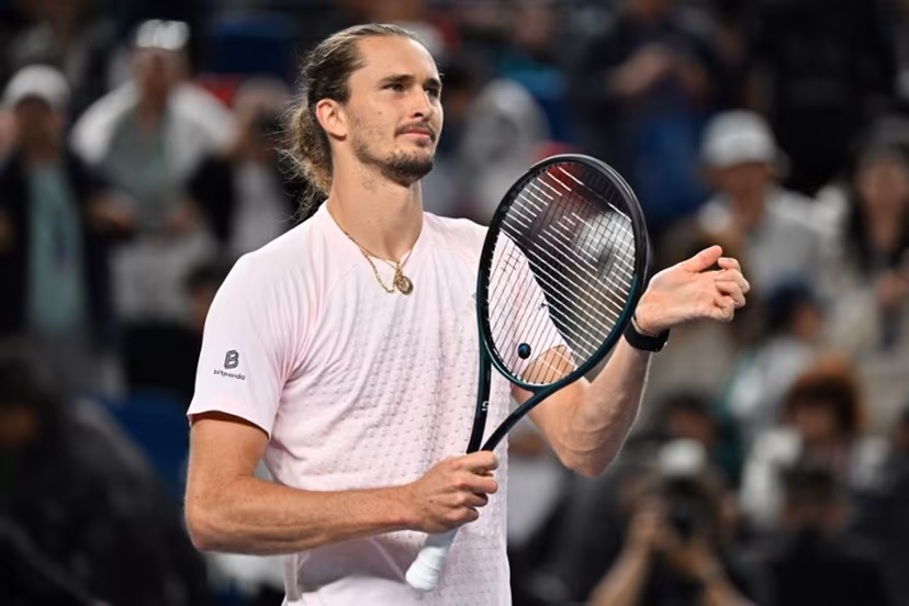 Germany's Alexander Zverev celebrates his victory against Australia's Alex de Minaur during their men's singles quarter-final match at the Shanghai Masters tennis tournament in Shanghai on October 15, 2026. Hector RETAMAL / AFP
