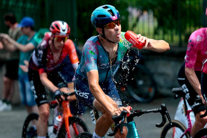 French Clement Champoussin of XDS Astana Team pictured in action during stage 10 of the 2025 Tour de France cycling, from Ennezat to Le Mont-Dore Puy de Sancy (169 km), on Monday 14 July 2025 in France. The 112th edition of the Tour de France starts on Saturday 5 July in Lille, France, and will finish in Paris, France on the 27th of July. BELGA PHOTO POOL LUCA BETTINI