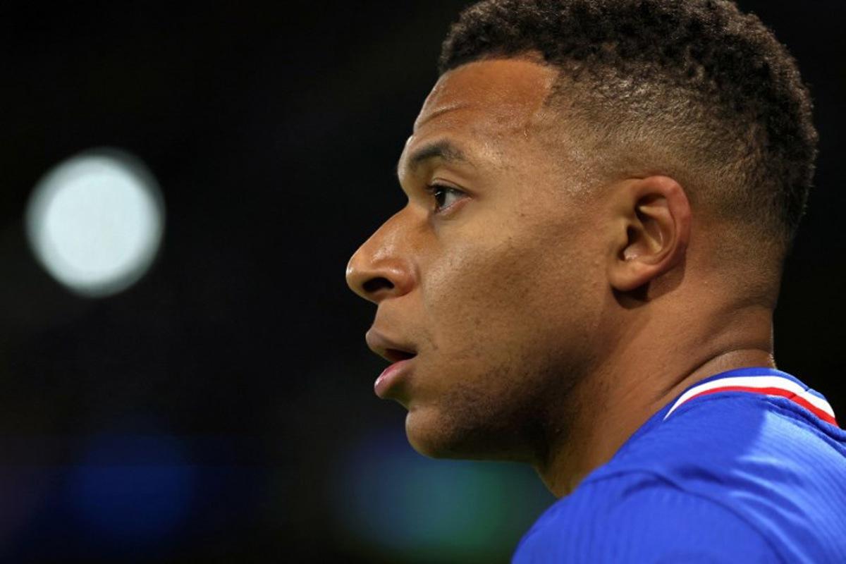France's forward #10 Kylian Mbappe looks on during the FIFA World Cup 2026 Group D European qualification football match between France and Azerbaijan at the Parc des Princes Stadium in Paris, on October 10, 2025. FRANCK FIFE / AFP