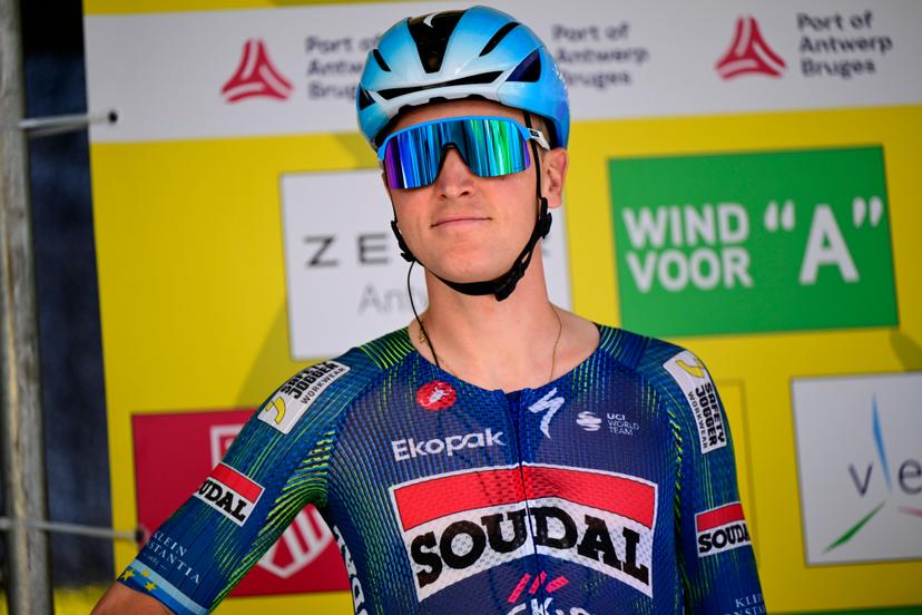 Belgian Tim Merlier of Soudal Quick-Step pictured ahead of the 'Antwerp Port Epic men's elite one day cycling race, 196,4 km in and around Antwerp, Monday 25 May 2026. BELGA PHOTO TOM GOYVAERTS