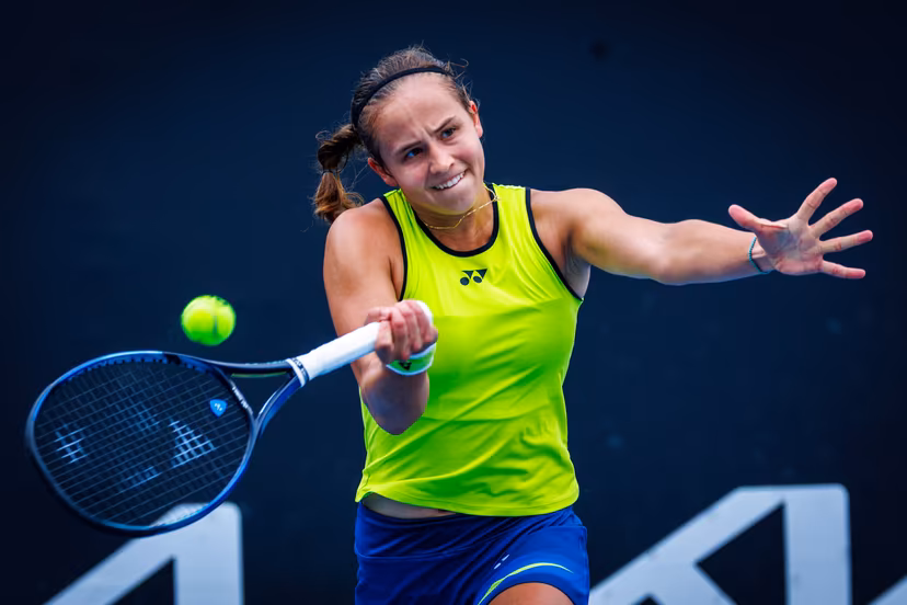 Belgium¿s Hanne Vandewinkel during a qualifying match against USA¿s Carol Young Suh at the Australian Open, Melbourne Park, Melbourne, January 13, 2026. Photo by Patrick Hamilton/SIPA USA) --- BENELUX ONLY ---