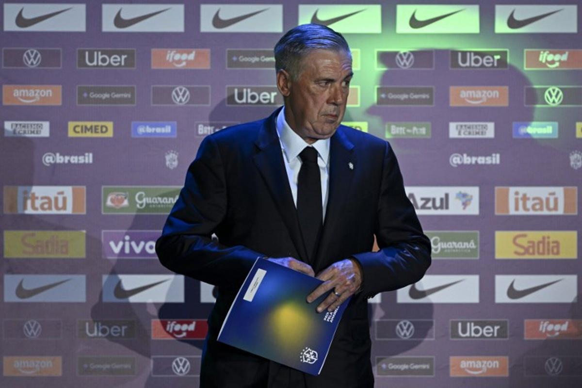 Brazil's football team head coach Carlo Ancelotti leaves after announcing Brazil's squad for the 2026 FIFA World Cup at the Museum of Tomorrow in downtown Rio de Janeiro, Brazil on May 18, 2026. Mauro PIMENTEL / AFP